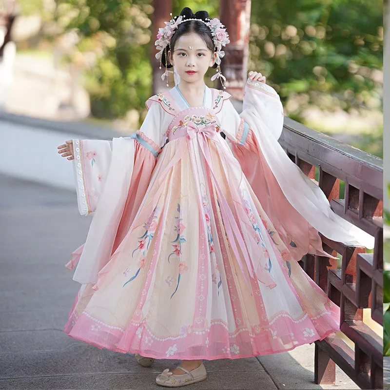 Traditional Chinese Kids Fairy Costume New Year Outfit For Girl Hanfu Dress Children Chinese Style Tang Photography Cosplay