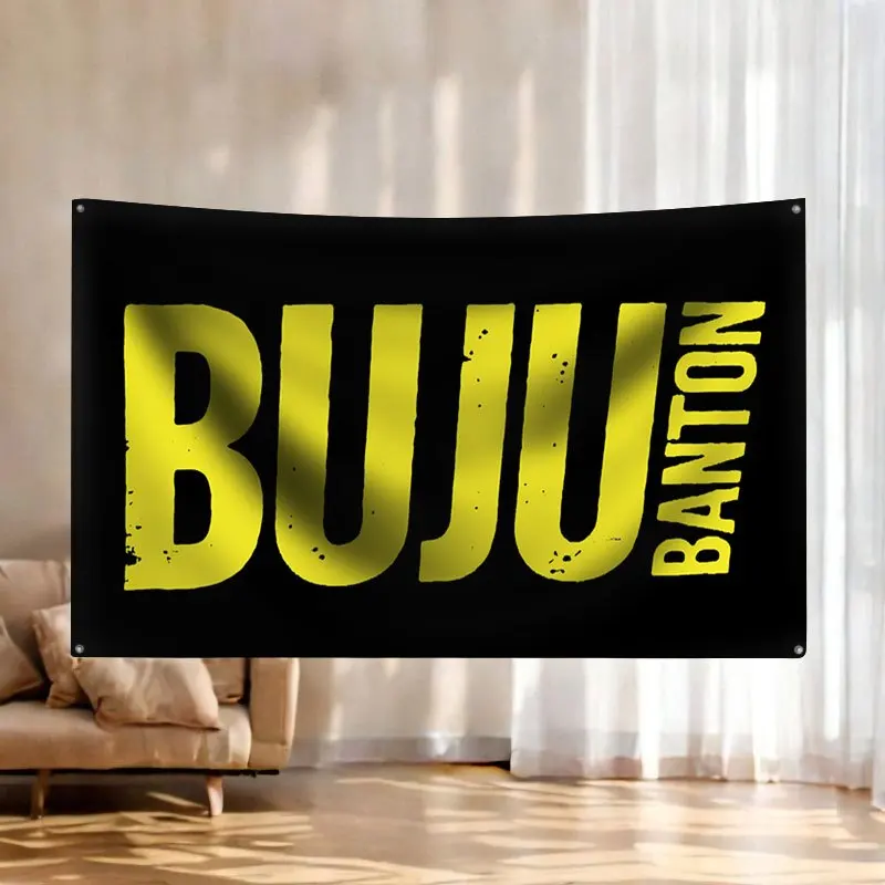 BUJU BANTON Large Black Yellow Aesthetic Banner Flag Sign Poster Tapestry Decorative Streetwear Event Party Decor Display Sign A