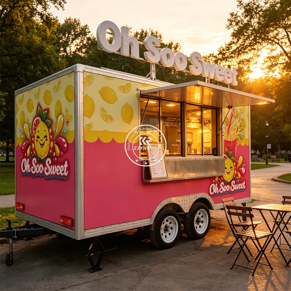 

Mobile Fast Food Trailer Pizza Sandwich Kitchen Truck Street Ice Cream Cart Commercial Fast Food Truck With Full Equipment