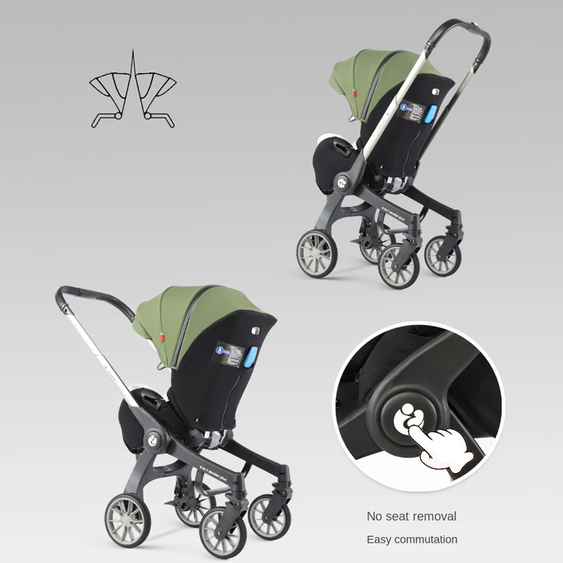 Newborn Stroller Safety Carrycot Car Child Safety Seat Two-way Push Multi-function Baby 3 in 1 stroller