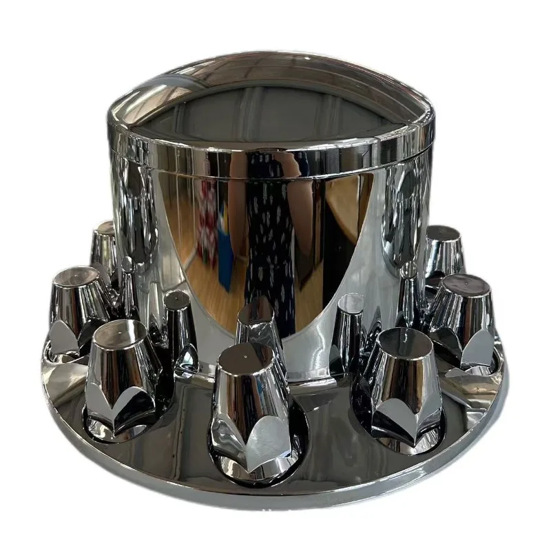 

Universal Truck Rear Wheel Hub Cover Accessories, 10-Piece 33mm Chrome ABS Lug Nut Cap Set with Snap-On Design for Heavy Duty