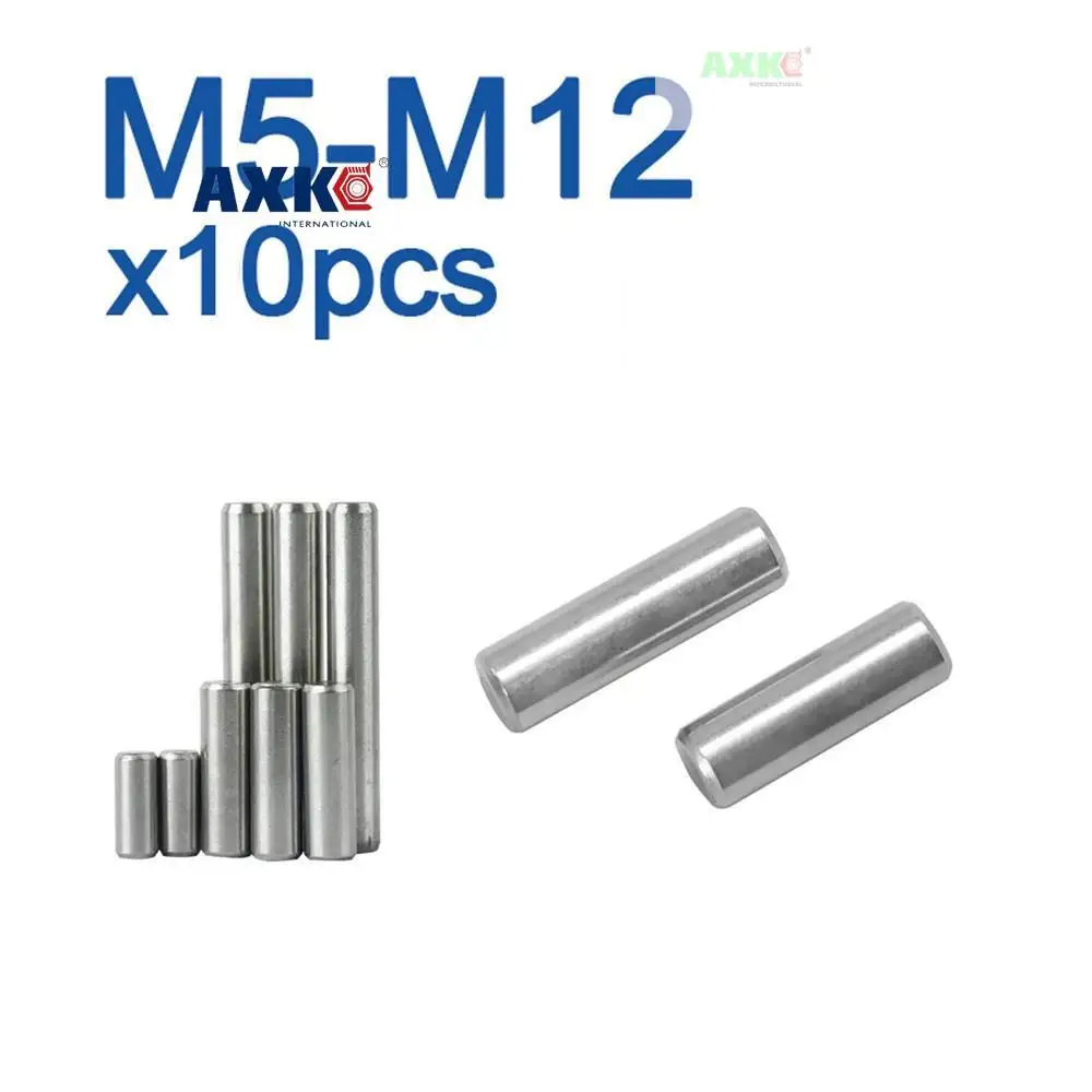 10pcs/LOT M5 M6 M8 M10 M12 GB119 304 A2-70 Stainless Steel Cylindrical Pin Locating Dowel