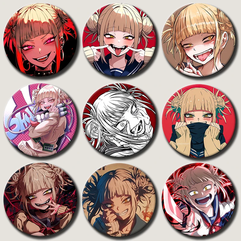 

58mm Anime Character Himiko Toga Soft Button Pin villain Cartoon Brooch Creative Badge for Backpack Clothes Decoration Gift