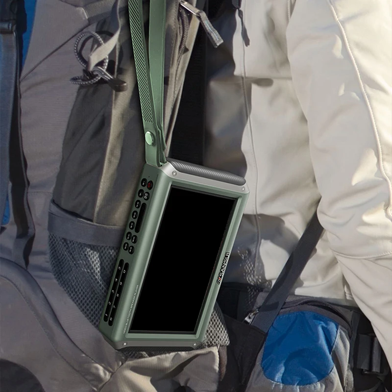 Altoparlante Bluetooth wireless F55 Radio con display a LED da 7 pollici con doppio clacson magnetico interno Radio FM portatile per bassi profondi Doppia scheda TF