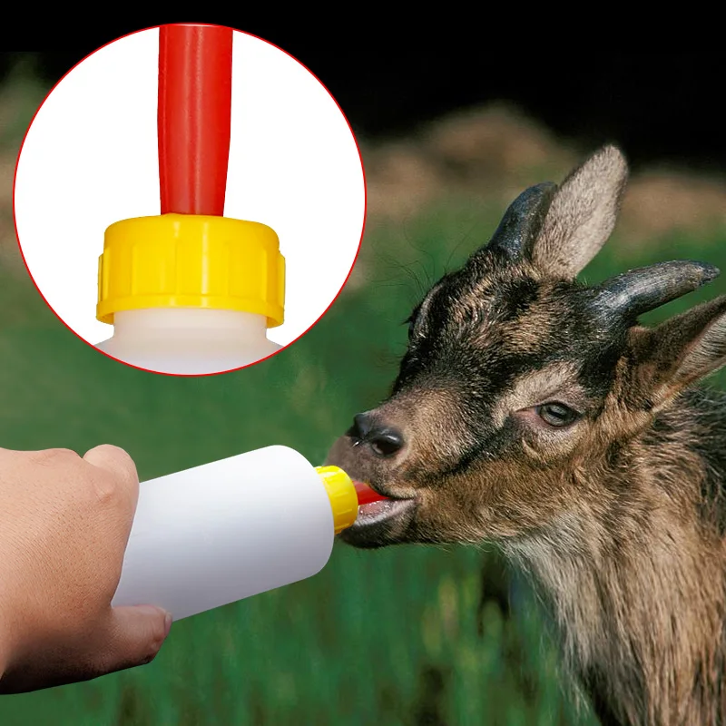 1Pcs 400Ml Lamb Milking Bottle Nipple Drinker Plastic Piglet Sheep Goat Feeding Waterer Capacity Nursery Farming Veterinary