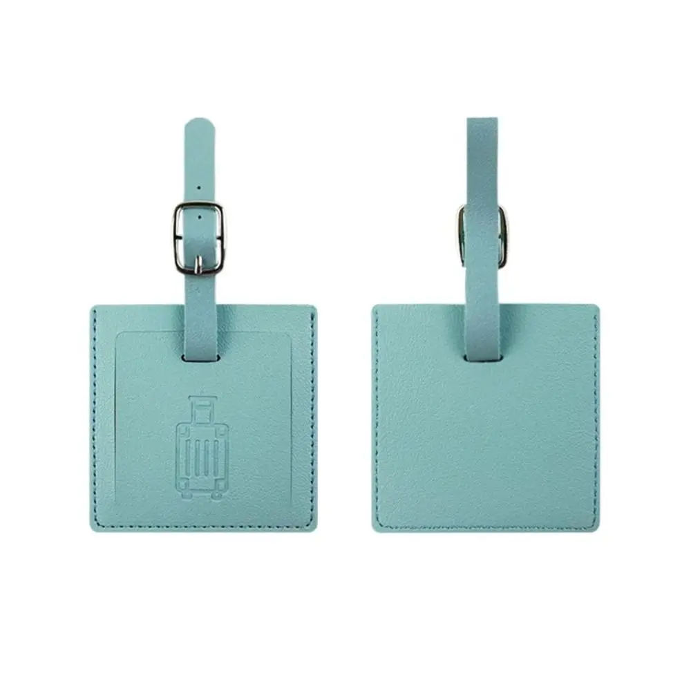 Square Shape PU Luggage Tag Colorful Boarding Pass Baggage Name Tags Address Label Travel Accessories Luggage Travel Tag Women