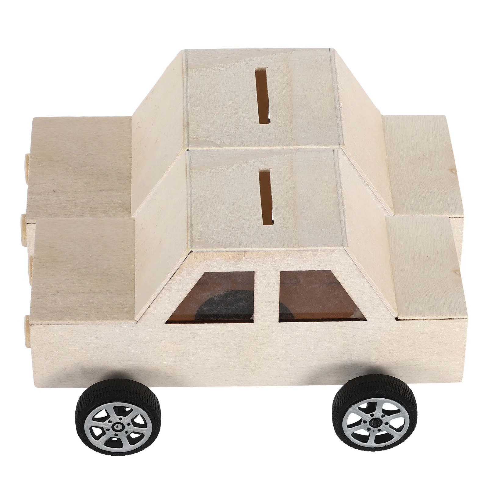 2개입 나무 자동차 모양 동전 보관함 DIY 저금통 키트 미완성 페인트 가능한 돈 상자 공예 키트 홈 장식