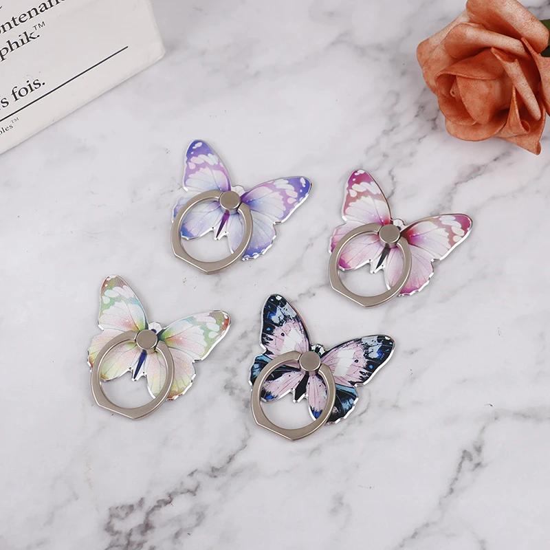 1PCS New Universal Beautiful Butterfly Mobile Phone Handle Holder Finger Ring