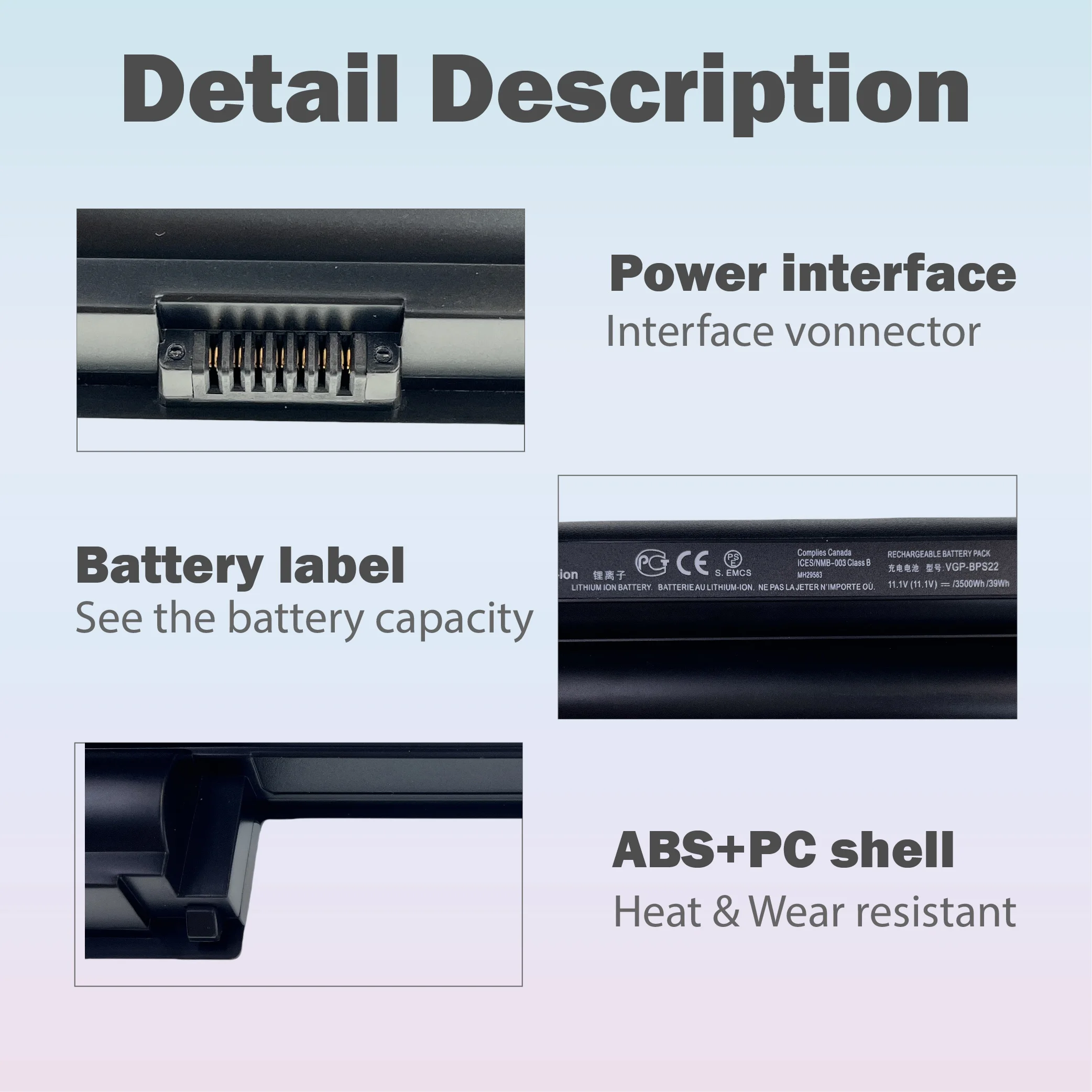 VGP-BPS22  Laptop Battery for Sony Vaio  VGP-BPS22A VGP-BPL22 VGP-BPS22/A VPC-E1Z1E VPC-EA PCG-71212T 71211T 61211T M 61212T