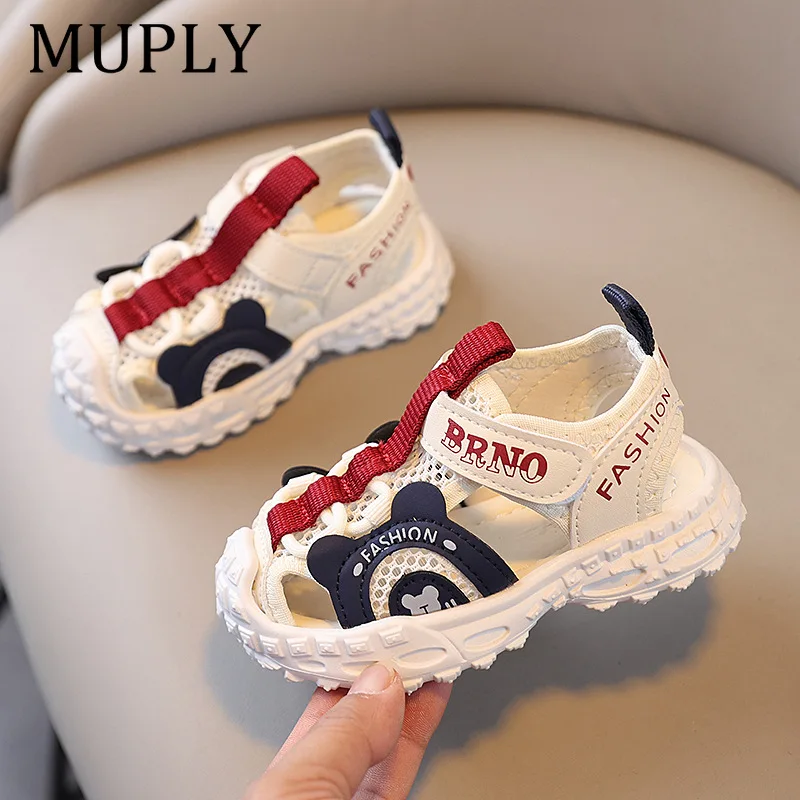 Children's Sports Sandals 1-4 Years Old Blue Hollow Breathable Boys Girls Casual Shoes Light Purple Soft Non-slip Kids Sneakers