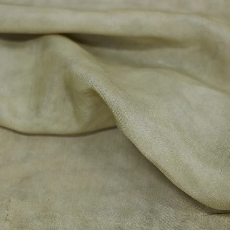 

Dirty khaki tussah silk old material stir-fried color fabric 130CM wide half skirt and small blouse