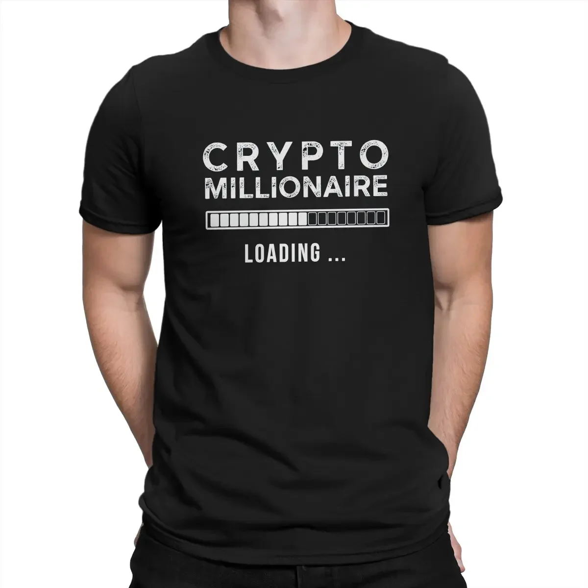 Blockchain Bitcoin Crypto Millionaire Loading T Shirt Punk Men Tees Summer Clothing Polyester O-Neck TShirt