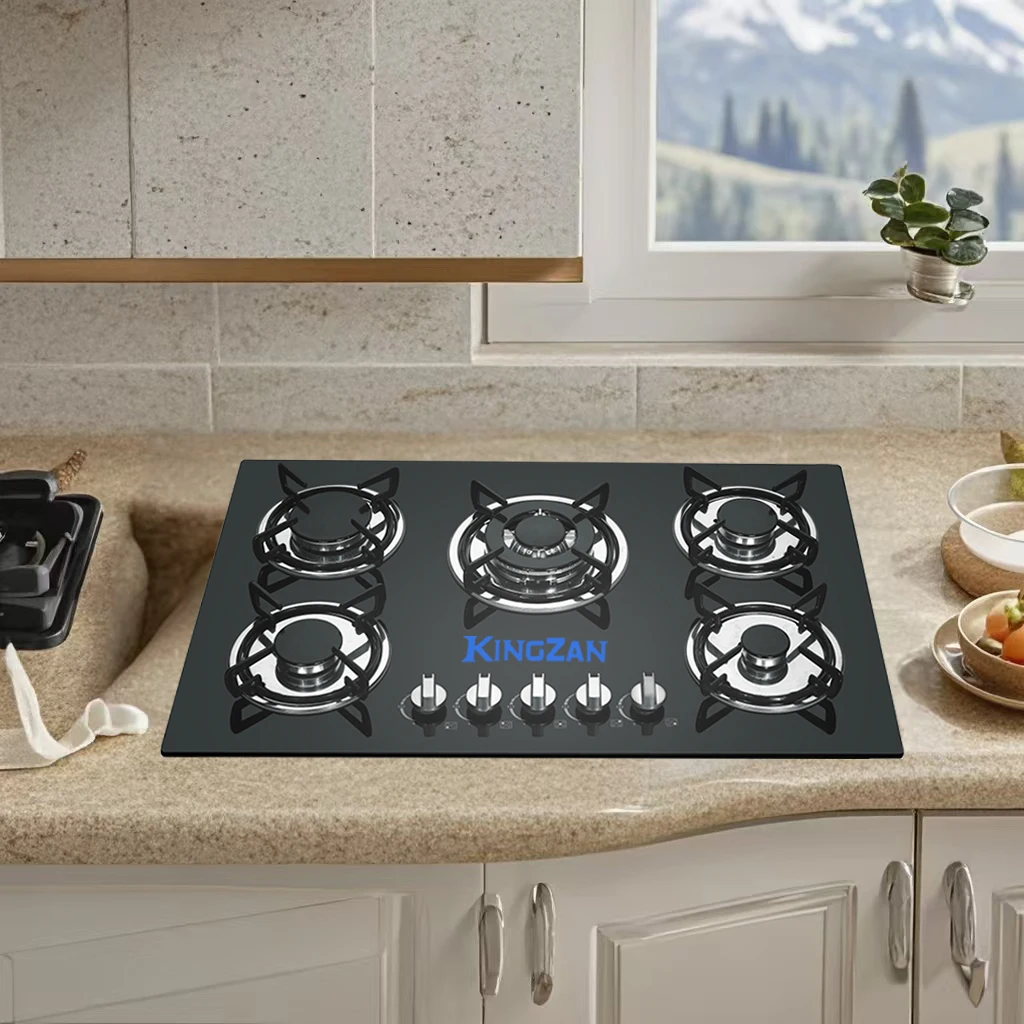 

5-Burner Commercial Gas Stove - Electric Ignition Cooktop for Kitchen, RV & Outdoor Use, Stainless Steel Heavy-Duty Range