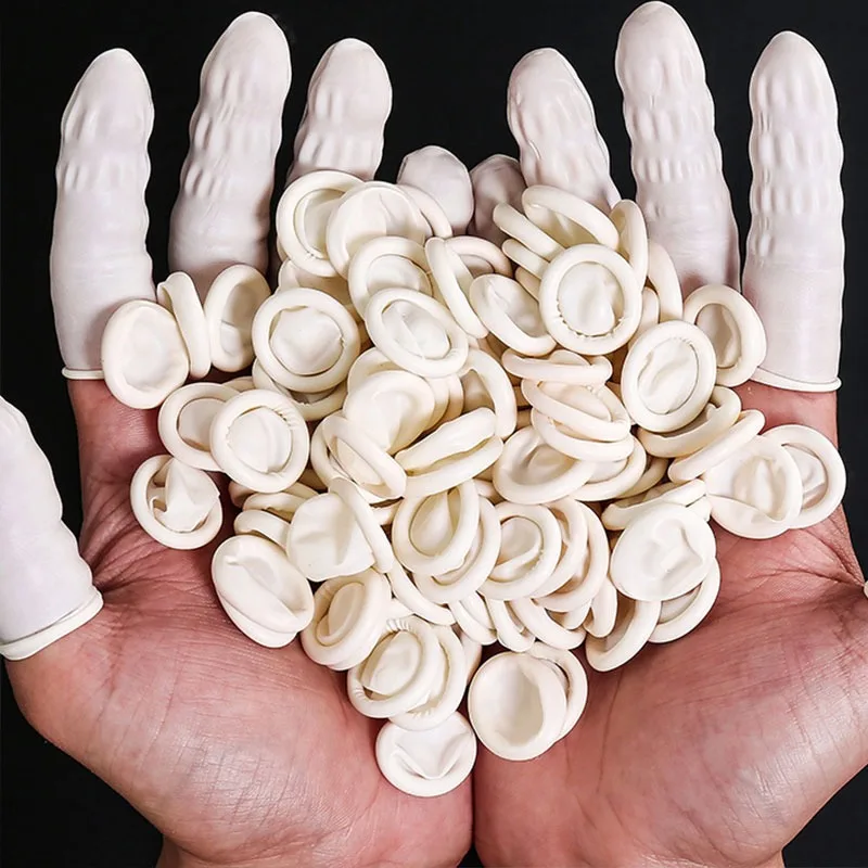 شفافة في الهواء الطلق إصبع كم رقيقة جدا متجمد عدم الانزلاق قفازات خالية من الغبار مسمار حماية إصبع كم قفازات العمل اللاتكس #4