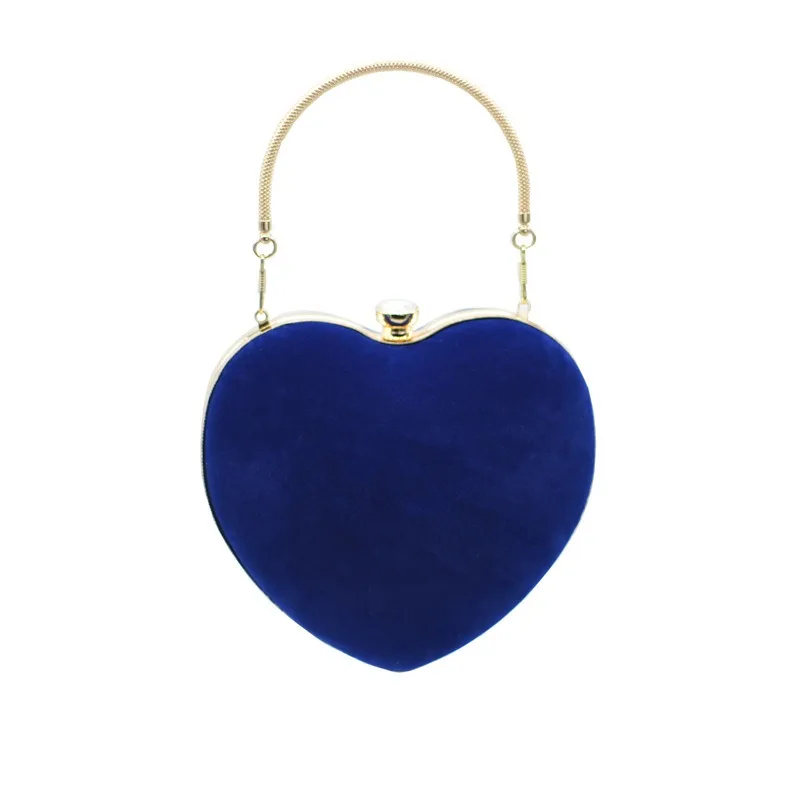 

New Women's Handbag Velvet Love Bag Banquet Bag Peach Heart shaped Banquet Bag