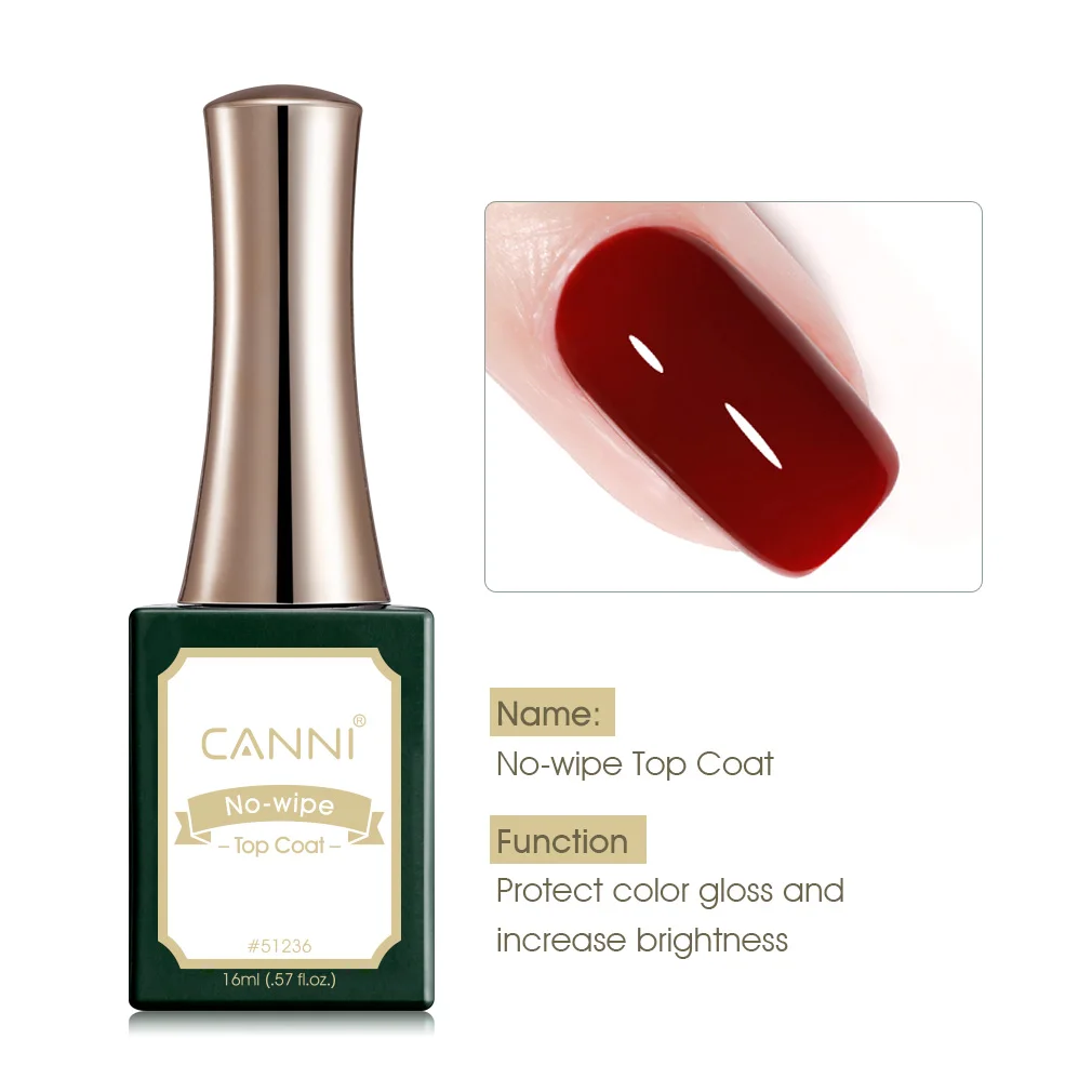 Canni 18ml Big Size Long Wear Diamond No Wipe Top Coat Peel Off Base Coat Nail Manicure Soak Off UV LED TPO FREE Gel Polish