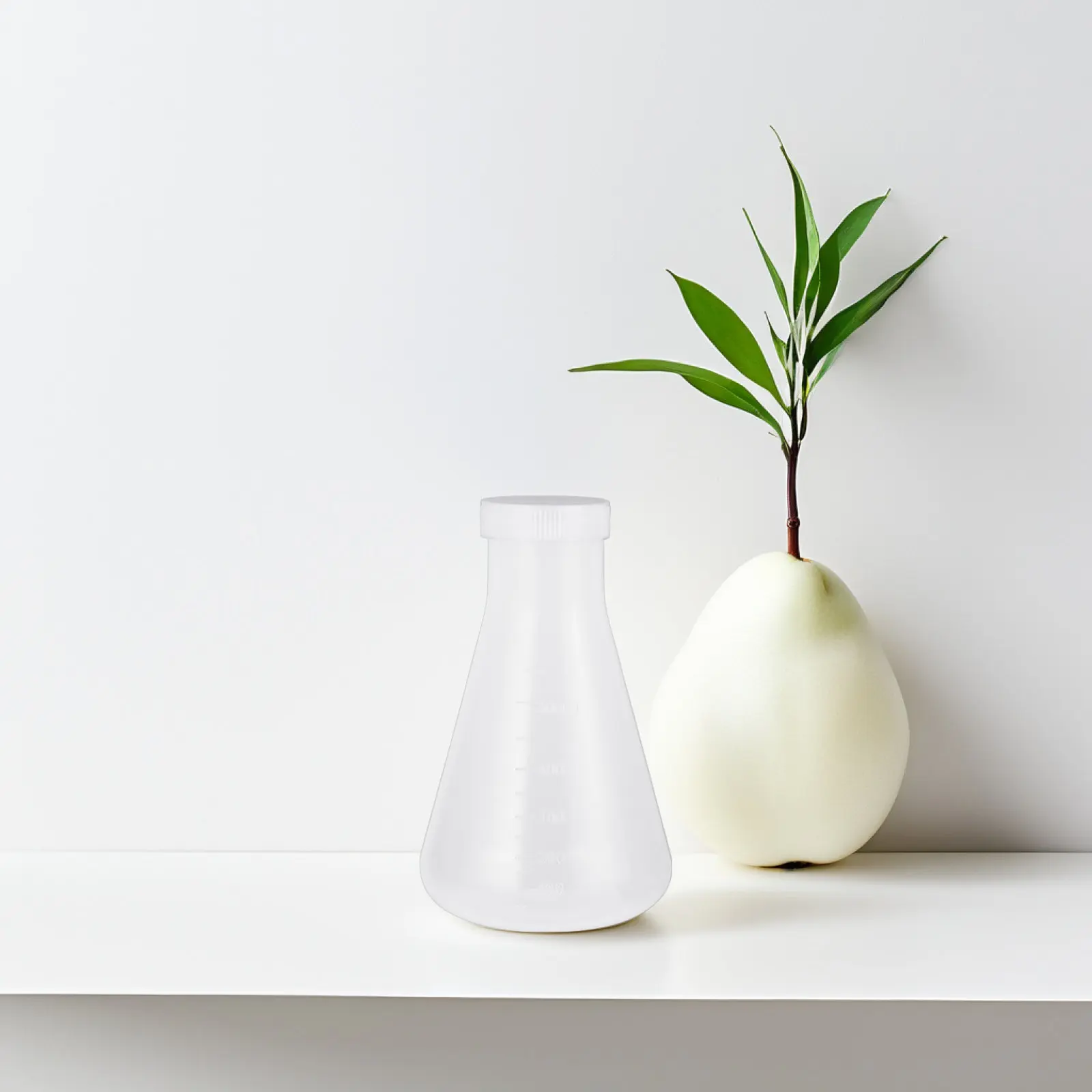Plastic Conical Flask Set 3 Piece Screw Cap Stable Base Chemistry Lab Experiment Student Use 50ml 100ml 500ml