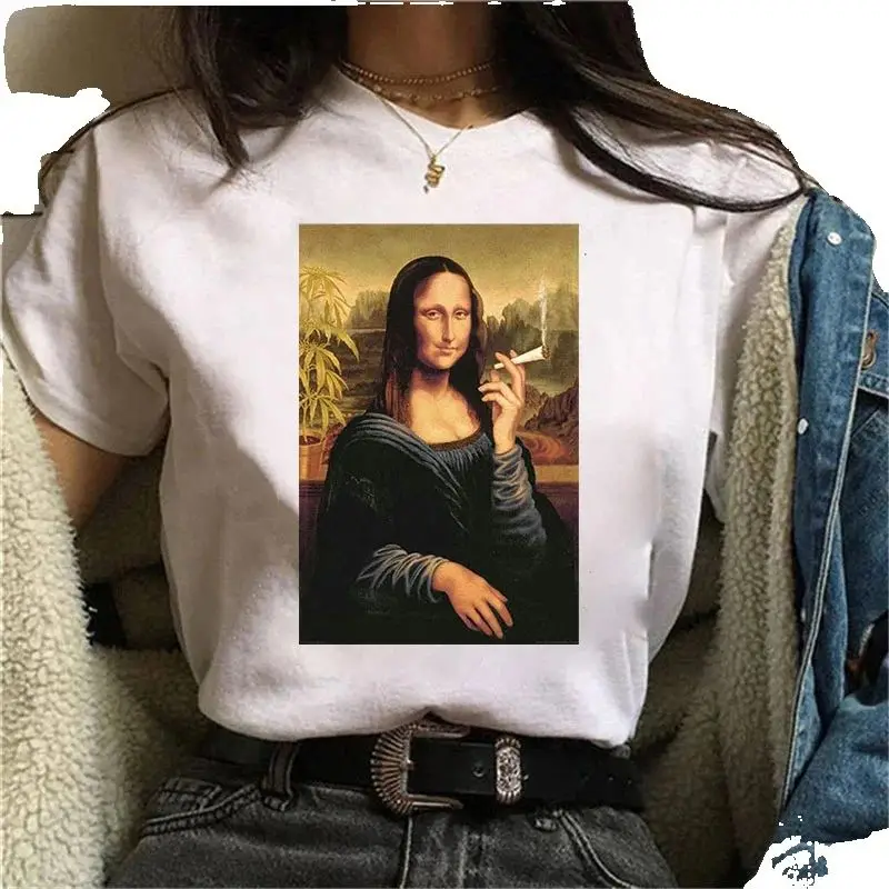 Mask Aesthetics Harajuku T-shirt Female Funny Casual Short Sleeve Top Female T-shirt Retro 90s Cartoon Summer polyester fabric
