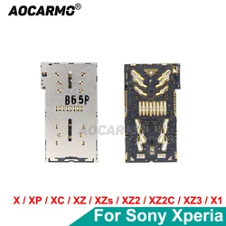 Aocarmo-tarjeta Micro Sd + lector de tarjetas SIM, conector para Sony Xperia 1 X XP XZ XZ2 XZ3 Compact H8216 H8266 H8276 H8296 H9493