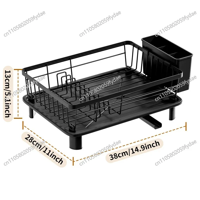 Dish Drying Rack Space-Saving Dish Rack Large Capacity Dish Rack With Removable Drainboard Cutlery Cup Holders And For Sink
