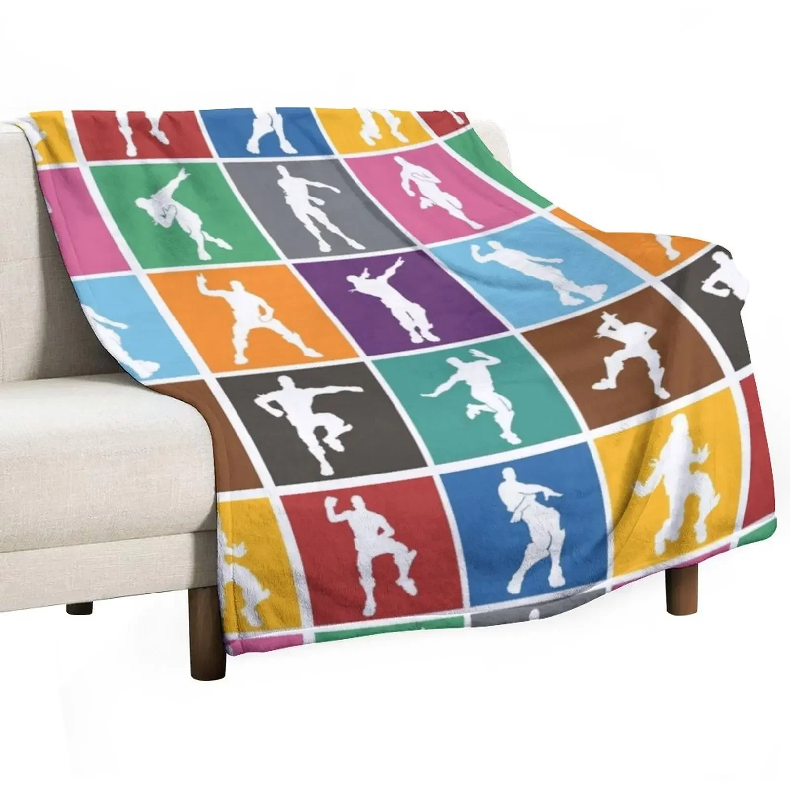 

Battle Royale Victory Dance Rainbow lattice Funny Throw Blanket Single Fluffy Softs Decoratives Blankets