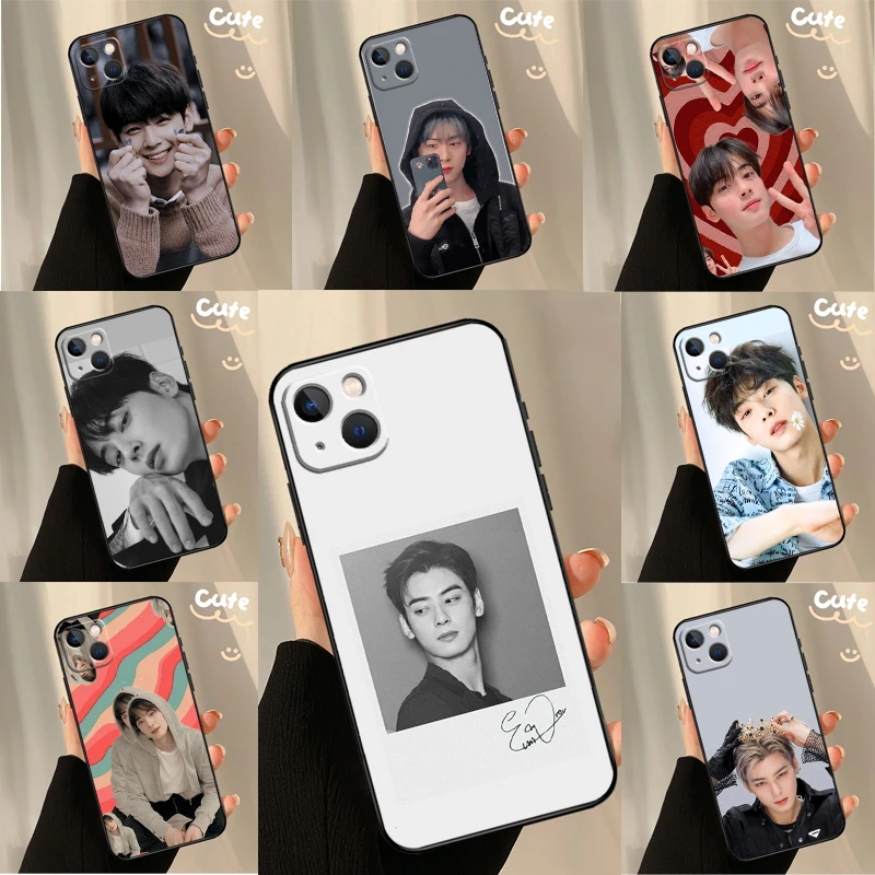 Cha EunWoo Eun Woo Case For iPhone 13 12 11 14 15 16 Pro Max XR XS X Plus  12 13 Mini Bumper Cover Capa