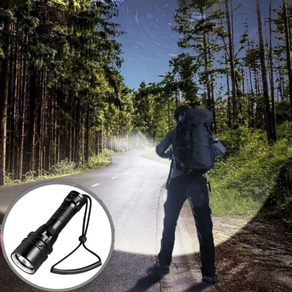 

High Power Diving Flashlight IP68 Waterproof LED Light Professional Diving Light Hand Rope Deep Sea Dive Torch Camping