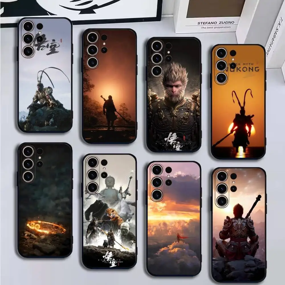 

Game Black Myth W-Wukong Phone Case For SamsungS25,24,21,22,23,30,Ultra,20,Plus,Fe,Lite,Note,10,9,Soft Black Cover