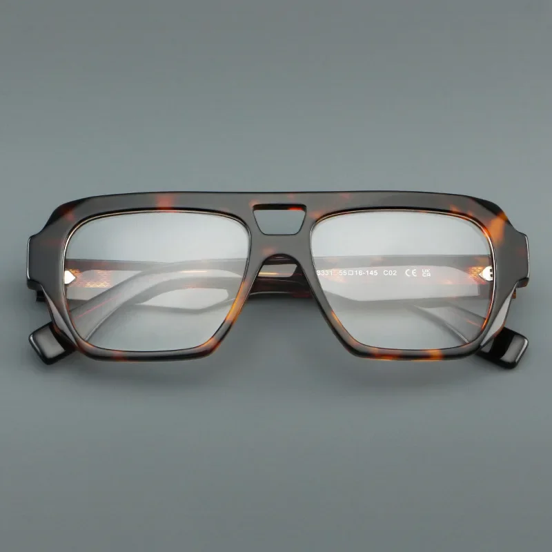 

Двойная мостовая ацетатная оправа для очков, квадратная оправа для очков в стиле ретро для мужчин и женщин, элитные брендовые очки, женский модный дизайн