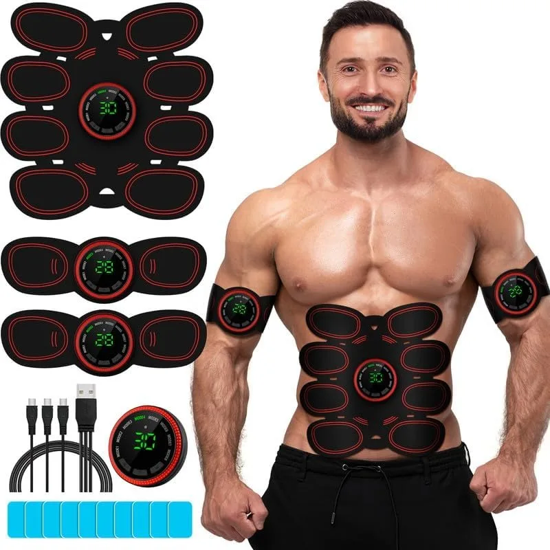 

Electronic Muscle Stimulator, Abs Stimulator Muscle Toner, Ab Machine Trainer USB Rechargeable Gear for All Body, Fitness Streng