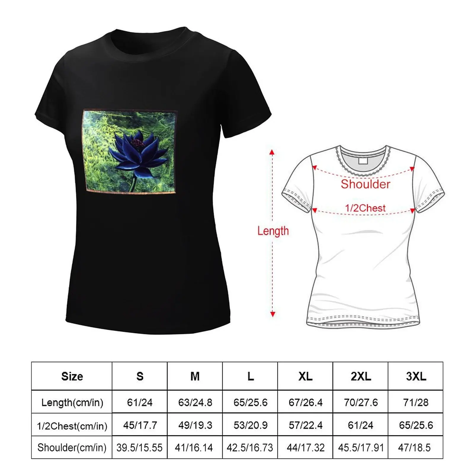 black lotus T-Shirt summer tops graphics summer clothes cute clothes t-shirts for Women cotton