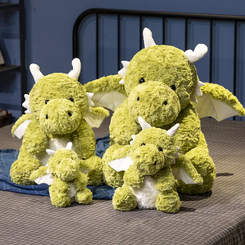 Soft Fly Dragon Plush Toys White/Green/Pink Dragon Toys Doll Kawaii Stuffed Animals Plushie For Baby Kids Cute Dinosaur Toys