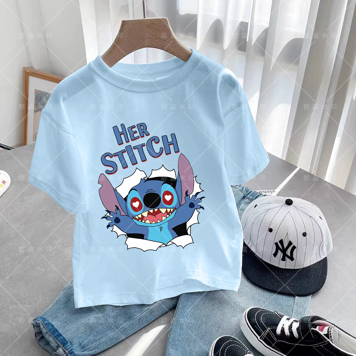 

Summer Children Top Lilo and Stitch Girls Cartoons Tops Kawaii Y2k Child Children Clothes 2024 T-shirts Cartoons Kawaii Clothing