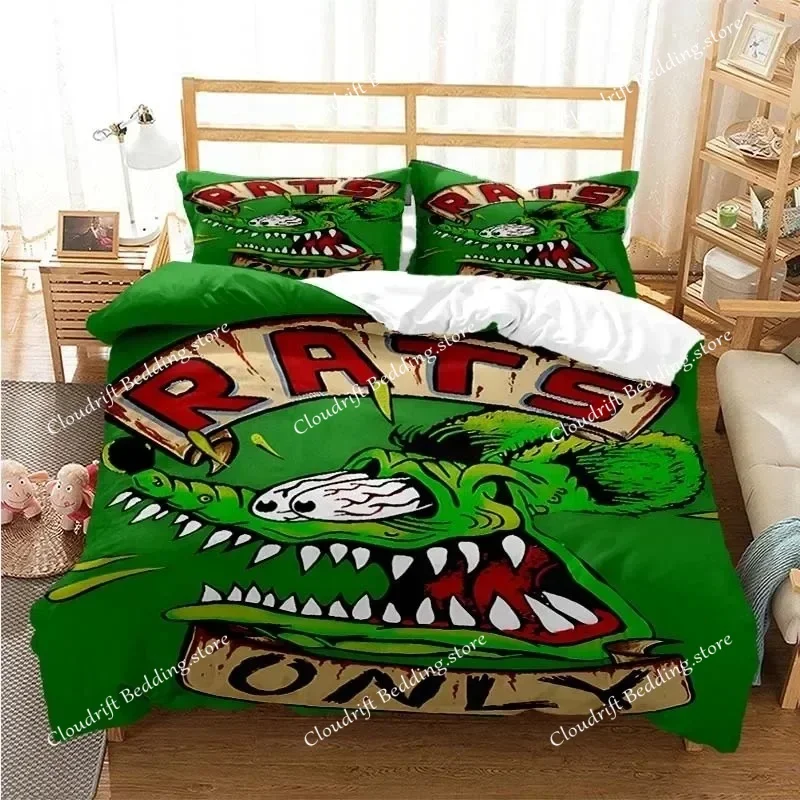 

Cartoon Rat Fink Bedding Set Duvet Cover Bedroom Comforter Covers Single Twin King Size Quilt Cover Home Textile