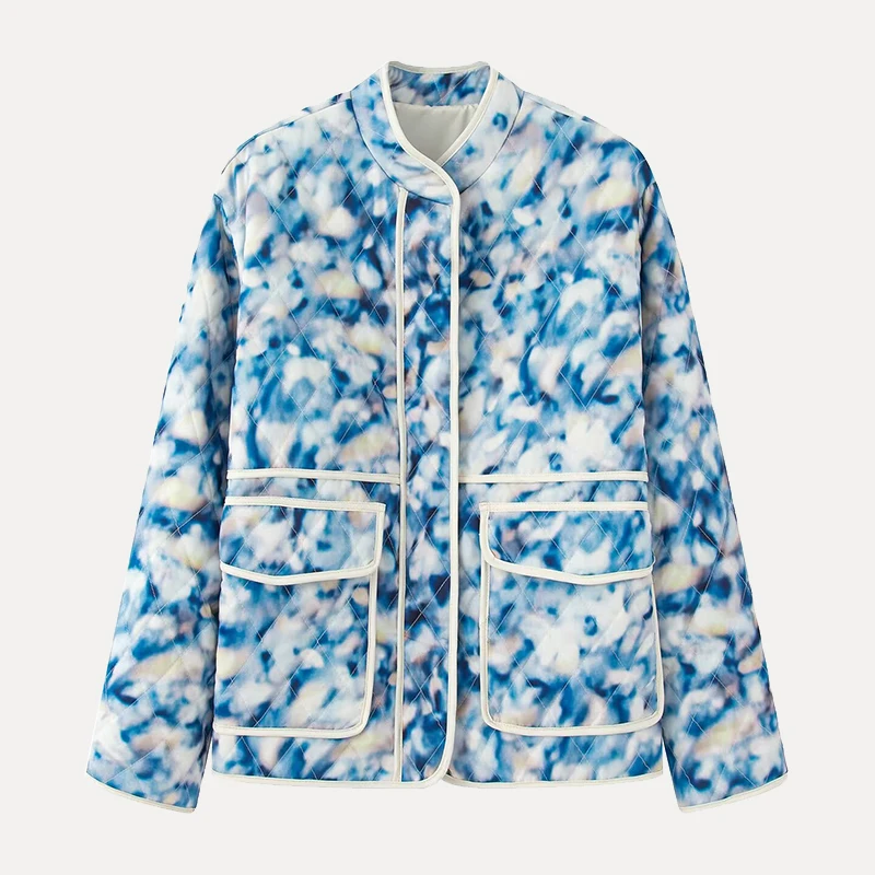 

Women's Cotton Jaet Quilted Embroidered Stand Collar Warmth Faionable Autumn Winter Outerwear Breathable Long Sve