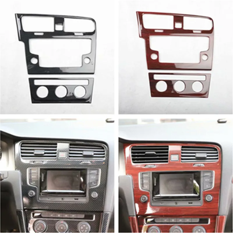 

2pcs/lot Car stickers ABS carbon fiber grain Central control panel decoration cover for 2014-2019 Volkswagen VW golf 7 MK7