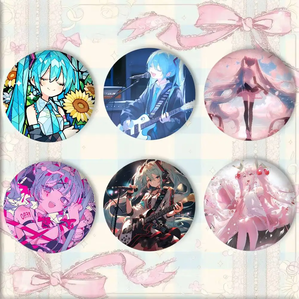 Anime Characters H-HatsuneS Cartoon M-MikuS Badge Tinplate DIY Backpack Clothing Accessories Jewelry Pins