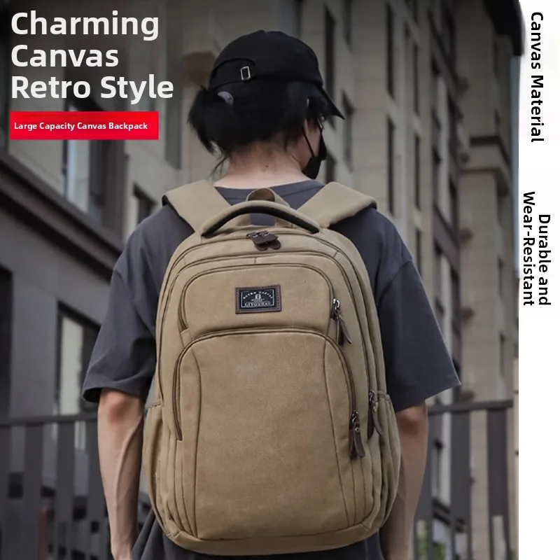 

Ретро-сумка из холщовой ткани Bapa большой вместимости для активного отдыха и альпинизма, мужская наплечная сумка, износостойкая дорожная сумка с отделением для ноутбука