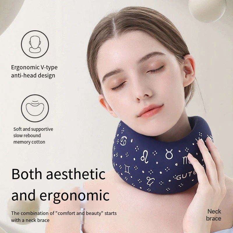 1 Piece Sports Protective Neck Collar, Outdoor Portable U-Shaped Pillow, Lunch Break Neck Support Artifact, Business Trip Nap Neck Collar, Office Anti-Bowing Cervical Spine Protection to Relieve Fatigue