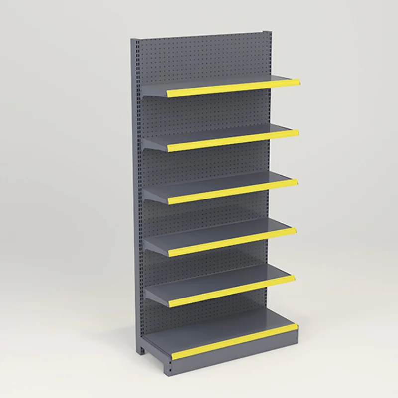 custom.Gray Steel Metal Display Shelves Convenience Store Metallic Supermarket Shelf Market