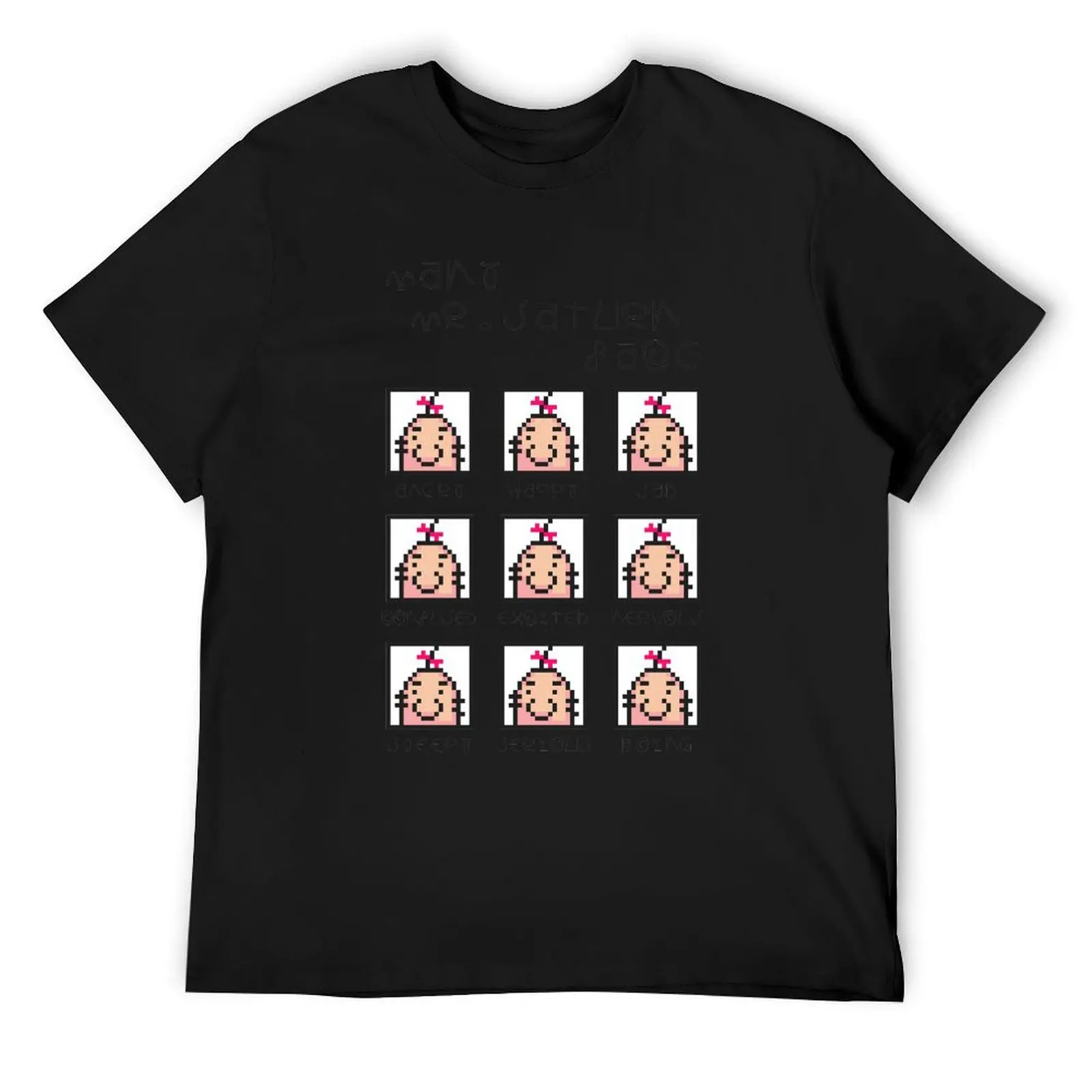 

Many Saturn Face T-Shirt anime shirt T-shirts man graphic t shirt vintage men t shirts