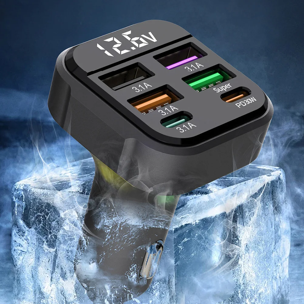 للتنقل اليومي مادة ABS 48 واط 6 ميناء شاحن 12 فولت إلى 24 فولت شاحن السيارة تخصيص الطاقة الديناميكي QC 3.0 شاحن #4