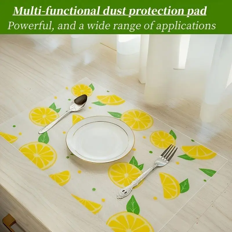 Non Adhesive Waterproof Drawer Liner Cute Lemon Print Cabinets Wardrobes Shoe Racks Shelf Protector Household Organizer Mat - view 5