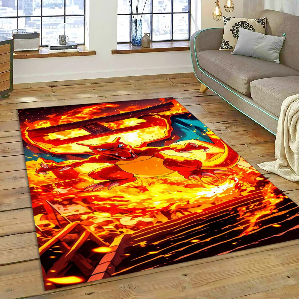 27 Style Charizard Charmander Fire Pokemon Cartoon Dracaufeu Carpet Rug for Bedroom Living Room Home Sofa Decoration,Floor Mat