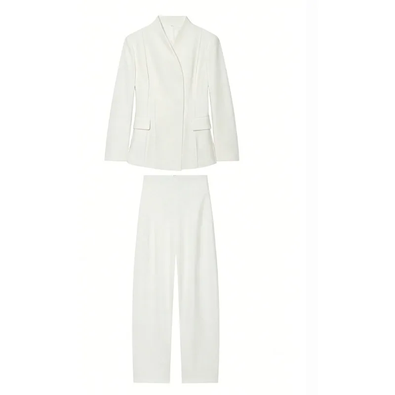 SuperAen New Women's Clothing European and American Style Suit Jacket High Waist Pants Two Pieces Set