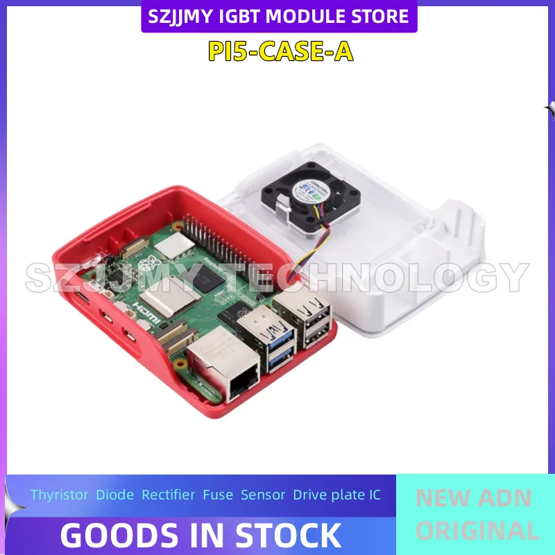 غلاف أكريليك خاص من Raspberry Pi 5/غلاف معدني مع لون مروحة تبريد اختياري جديد وأصلي في المخزون #4