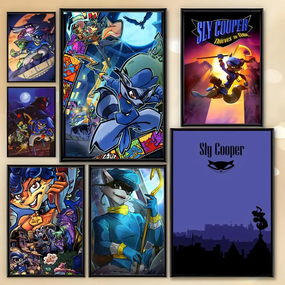 Sly Cooper Poster HD Art Sticky Wall Room Decor Home Waterproof Home Living Bar Aesthetic Decoration