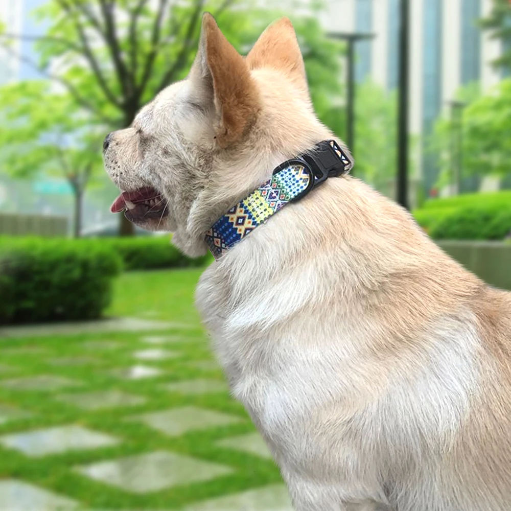 犬の首輪,小型犬の花柄,調節可能な子犬の首輪,小型,大,中型,かわいいブルドッグ