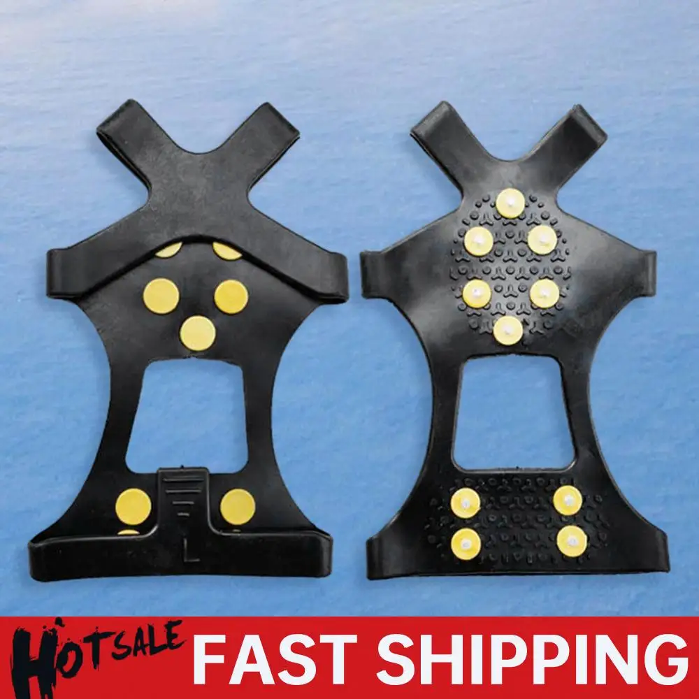 10 Teeth Mountaineering Cleats Anti-Slip Bundled Crampons Unisex Snow Claw Shoe Covers Outdoor Chain Shoe Spikes