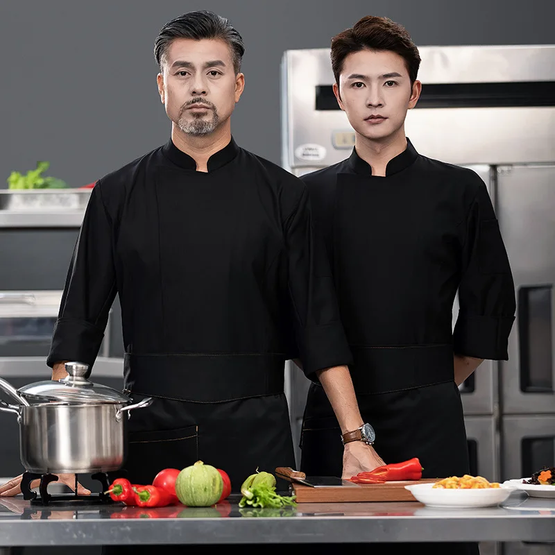 シェフ作業服長袖秋冬レストランキッチン洋食キッチンケータリング食堂ベーキングケーキパン Clothi